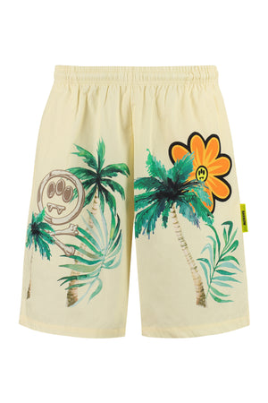 Printed cotton Bermuda shorts-0
